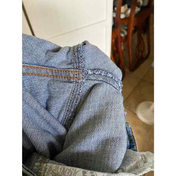 Cat & Jack Girls Jeans Sz 16 Skinny Stretch Blue Sequined Holes Adjustable Waist - Picture 7 of 8